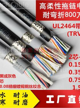 高柔屏蔽拖链线2464-24AWG 20/22/25/28/30/32/35/40芯*0.2平方