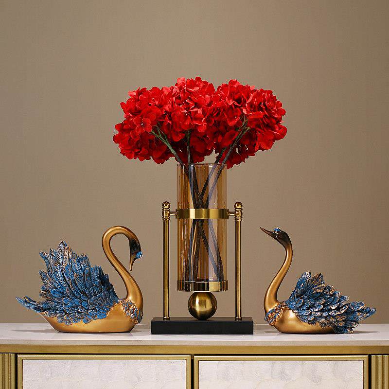 结婚礼物送礼玄关摆件酒柜客厅电视柜天鹅家居装饰品餐桌花瓶套装,家居饰品,装饰摆件,淘宝优惠券,粉丝福利购,淘宝优惠卷