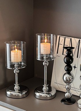 蜡烛烛台轻奢高档家居电视柜酒柜装饰玄关客厅P摆件现代办公室高