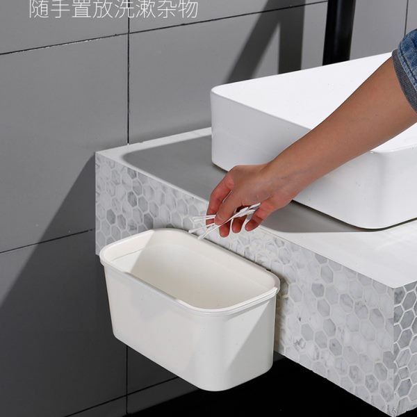 厕所垃圾桶壁挂式免打孔小号窄缝卫生间厕纸篓日式简约厨房悬挂式