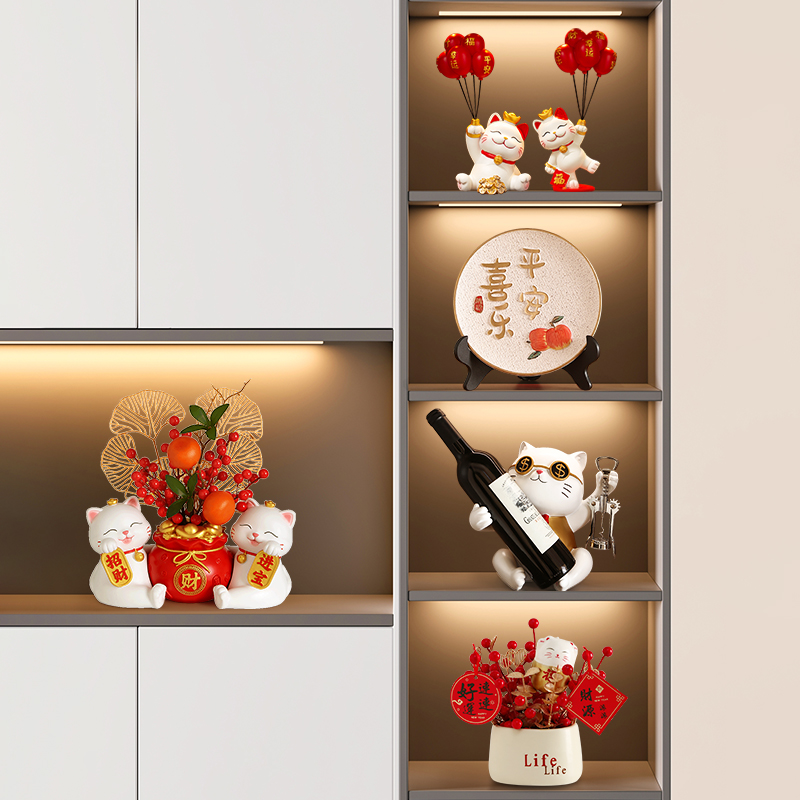 高档轻奢酒柜装j饰品家居客厅玄关电视柜招财摆件新房乔迁新居礼