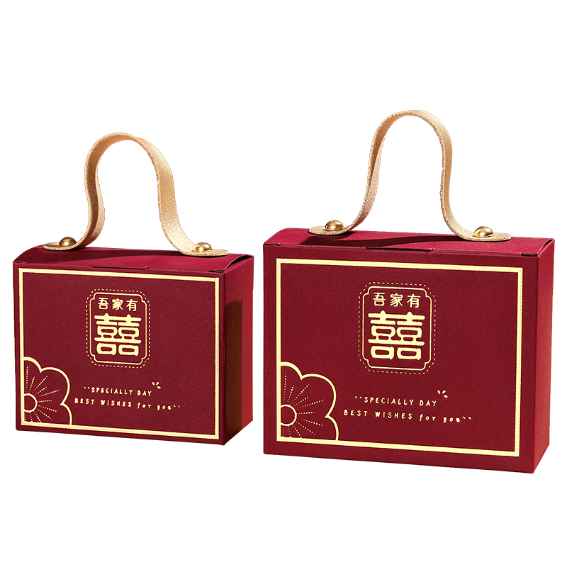 中式高级感喜糖盒喜糖袋结婚手提喜糖盒子婚礼伴手礼盒包装盒空盒