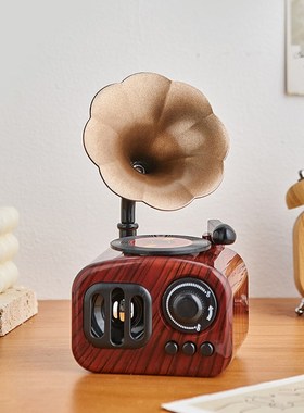 复古留声机怀旧礼物摆件八音盒玄关书柜桌面创意音乐盒家居装饰品
