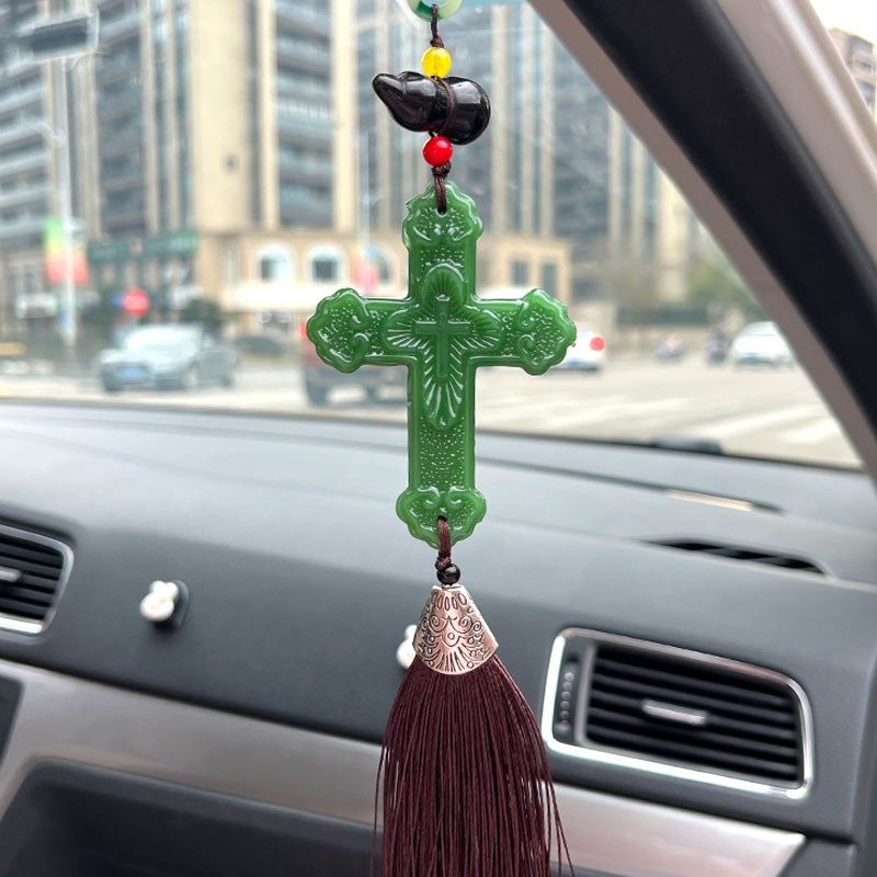 2024年新款水晶汽车后视镜挂件汽车车内十字架装饰品中控台挂饰品,汽车用品/电子/清洗/改装,车挂,淘宝优惠券,粉丝福利购,淘宝优惠卷
