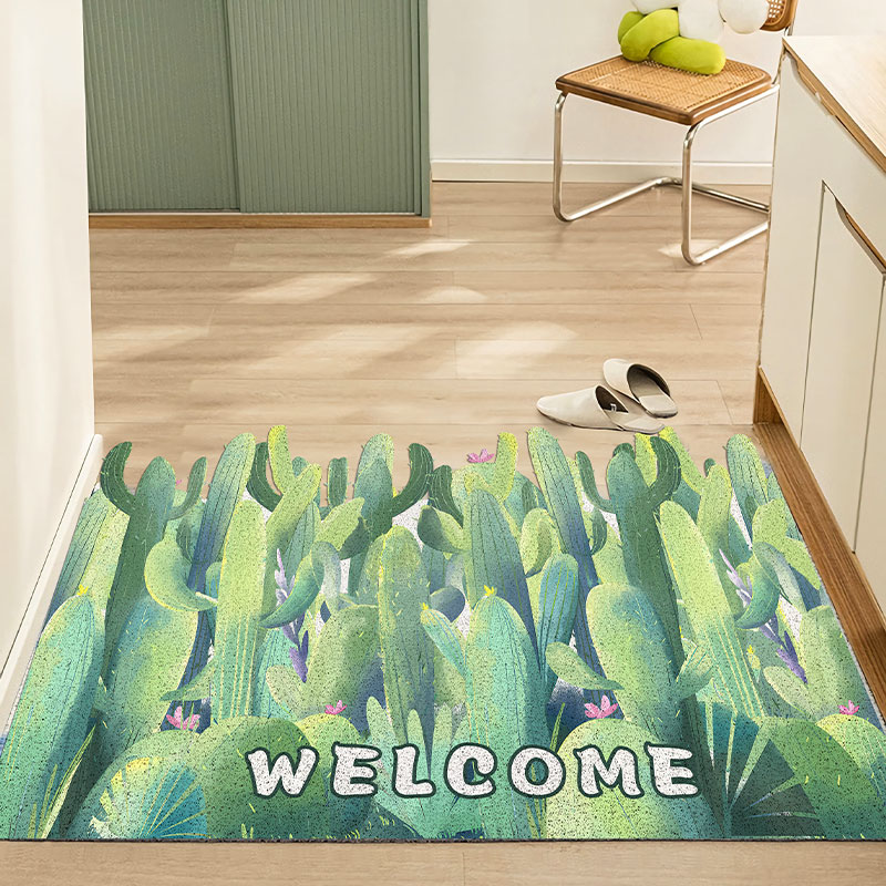 仙人掌丝圈地垫家用入户门地垫进门玄关脚垫大门口可裁剪门垫地毯