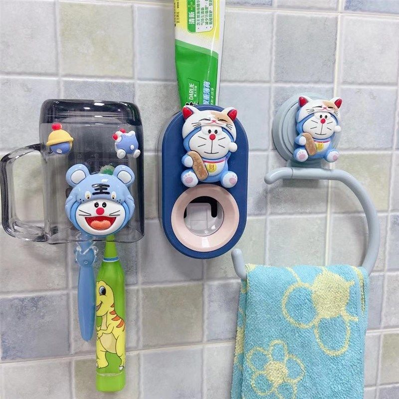 挤牙膏神器儿童卡通可爱自动吸壁挂式免打孔懒人挤压器牙刷置物架,家庭/个人清洁工具,挤牙膏器,淘宝优惠券,粉丝福利购,淘宝优惠卷