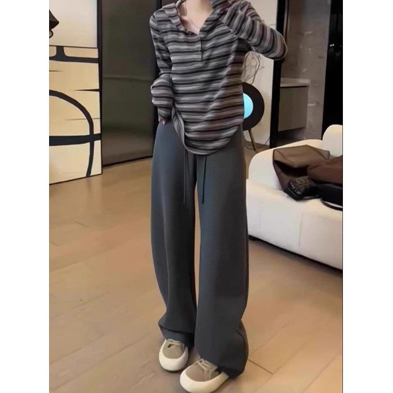 大码胖mm加绒抽绳弯刀阔腿卫裤女秋冬梨型身材裤子高腰显瘦休闲裤,女装/女士精品,大码裤装,淘宝优惠券,粉丝福利购,淘宝优惠卷