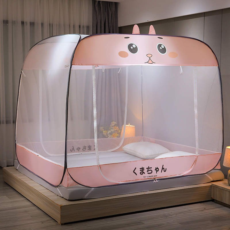 免安装加密加厚蒙古包蚊帐三开门1.8m床H1.5米双人家用1.2单人无