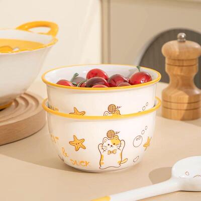 绣球猫餐具2件套【4.75英寸餐碗+长柄勺】