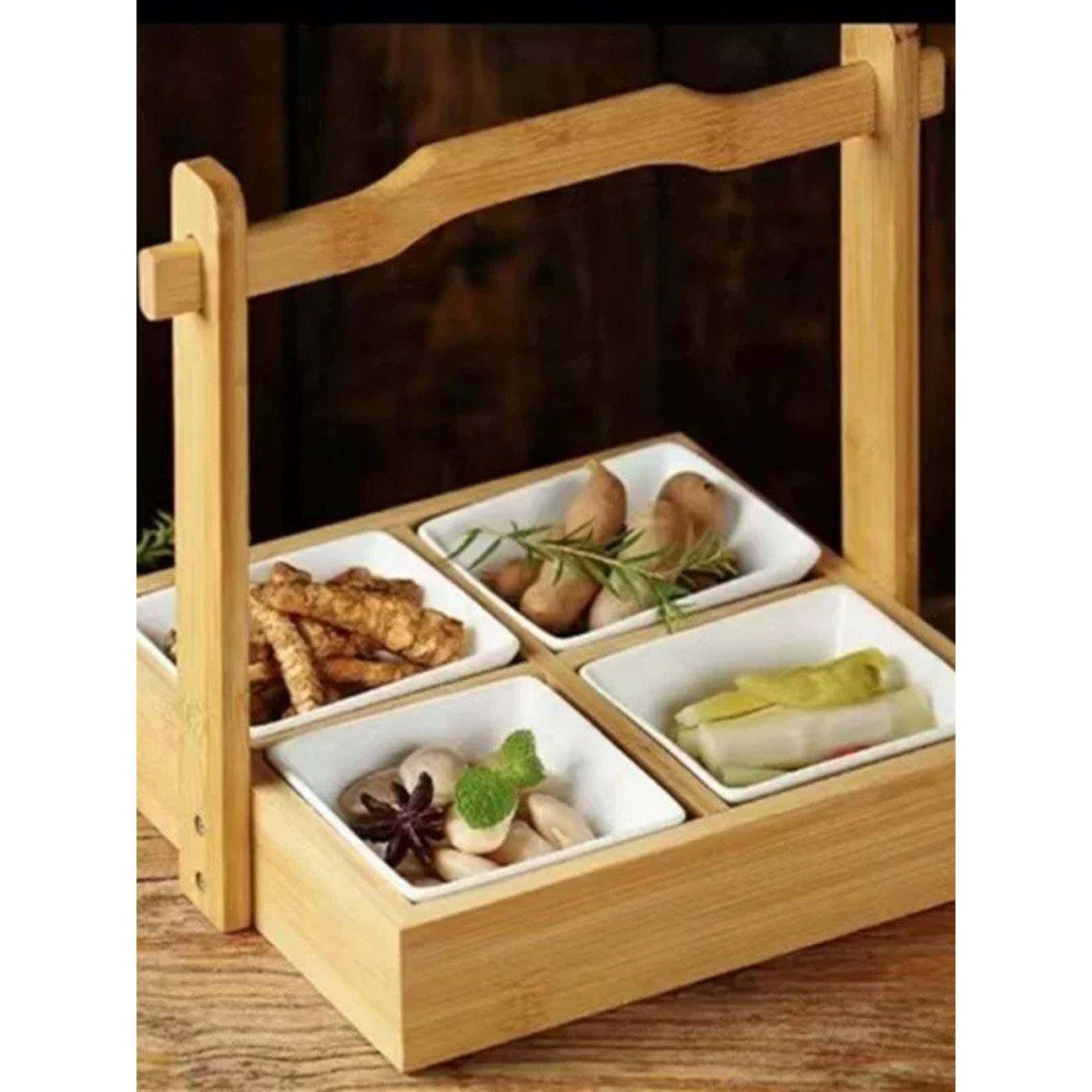 覆古酒店四格竹盒农家田园创意餐具小吃架,餐饮具,盘,淘宝优惠券,粉丝福利购,淘宝优惠卷