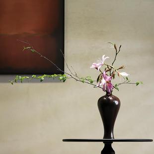 陶瓷小花瓶禅意摆件客厅水培插花民宿茶室干花家居复古装 新中式 饰