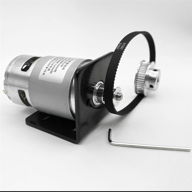 1比3减速775直流电机12V24V正反转可调速同步轮2GT皮16比48齿带轮