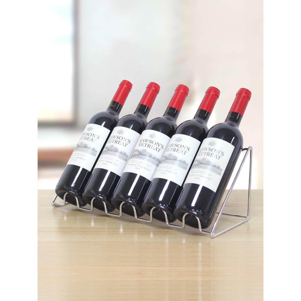 红酒架斜放葡萄酒展示托架酒柜吧台酒瓶摆件轻奢铁艺置物架子家用