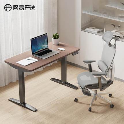网易严选双电机电动升降桌人体工学椅电脑椅【探索家MAX+升降桌】