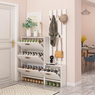 2025新款好看鞋柜衣帽架一体高级感超薄翻斗入户家用门口放包玄关
