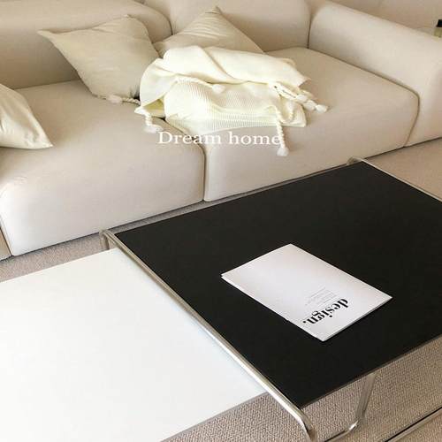 中古风沙发组合套几拉齐奥极简方桌ins风咖啡桌拍摄博主方形茶几