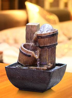 欧式风水轮摆件流水小喷泉装饰礼物工艺品客厅办公室创意桌面水景