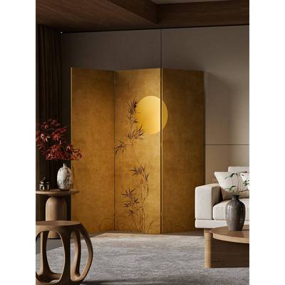 中式复古禅意屏风隔断客厅酒店会所折叠可移动宋代美学办公室折屏