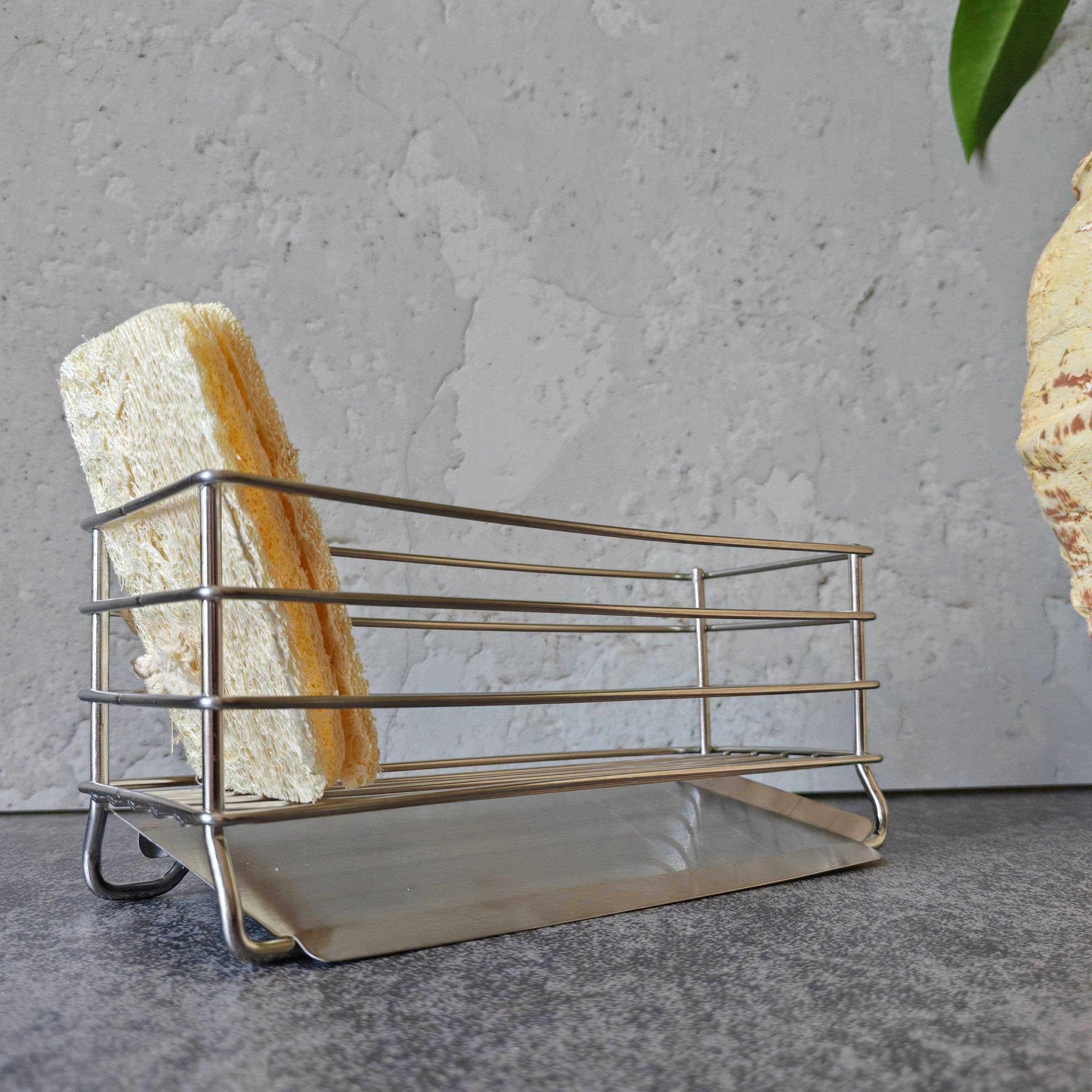 简约镂空沥水置物架家用厨房免打孔不锈钢海绵抹布洗碗水槽收纳架,厨房/烹饪用具,抹布架/厨房清洁收纳架,淘宝优惠券,粉丝福利购,淘宝优惠卷