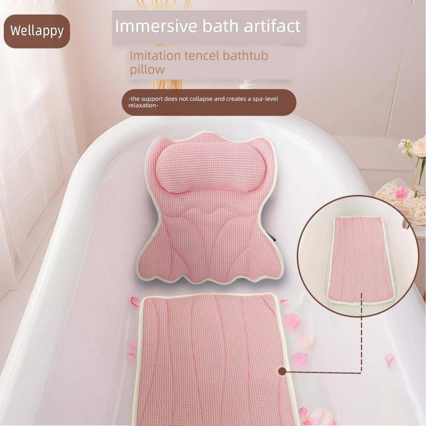 浴缸靠枕防滑垫 亲肤柔软彷天丝护颈泡澡枕 环保浴缸靠垫 SPA头枕,家装主材,浴缸靠垫/头枕,淘宝优惠券,粉丝福利购,淘宝优惠卷