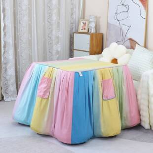 新款纯棉加厚烤火被罩子烤火架罩长方形电暖桌茶几被罩套电暖炉被