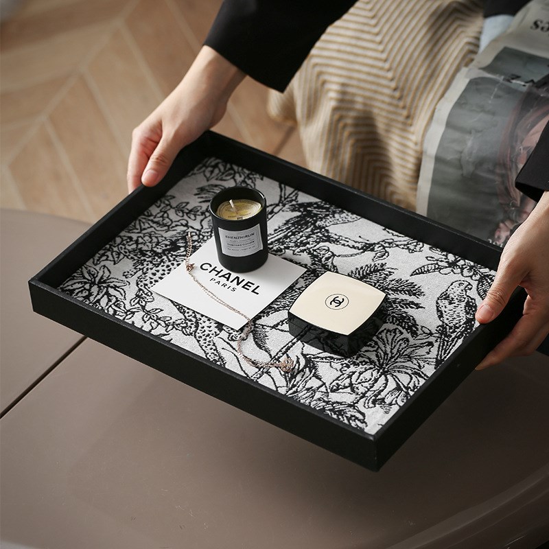 ORANGE CAT法式提花托盘轻奢复古香薰首饰P钥匙收纳盘桌面装饰摆