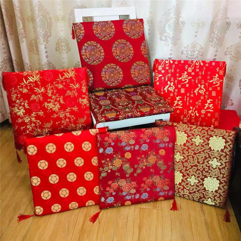 中式绸缎实木沙发椅垫高密度海绵圈椅G垫仿古可定制尺寸餐椅坐垫