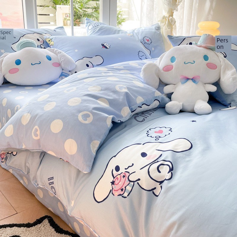NextRoad玉桂狗学生宿舍床上三件套全J棉四件套大耳狗儿童床单被
