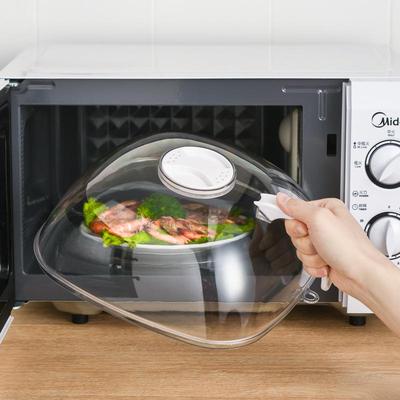 日式微波炉彩照带手柄微波炉盖菜罩盖子罩加热菜罩碟子盖两用导流