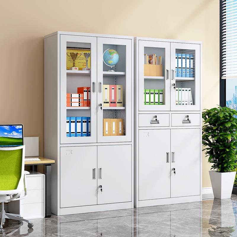 办公室文件柜铁皮柜资料凭证柜档案柜带锁钢制储物柜矮柜收纳柜子