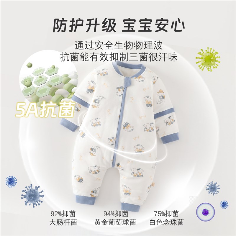初生婴儿a类睡袋秋冬款120g夹棉衣服1-3岁男女宝宝保暖防踢被