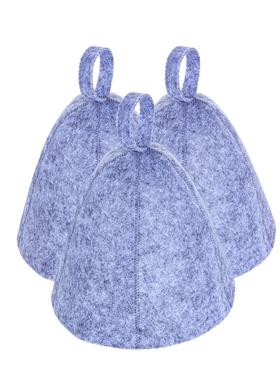 毛毡桑拿浴帽 时尚简约款灰色吸水干发帽 温泉浴室桑拿毛毡帽