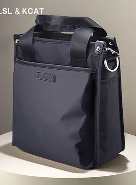 CavlslKcat男士斜挎包休闲手提电脑包通勤商务公文包大容量单肩包