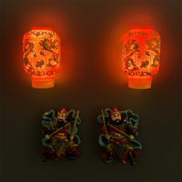 Ciqujia! Chinese traditional culture door dragon pattern lantern decoration, hand-painted magnetic fridge magnets thumbnail 7