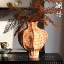 陶瓷花瓶侘寂风高级感客厅玄关插花器复古风干花瓶见溪 镧林新中式