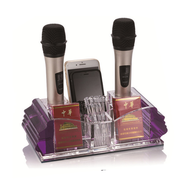 亚克力话筒架麦克风支架KTV麦架 桌面多功能无线话筒座唑台式摆件