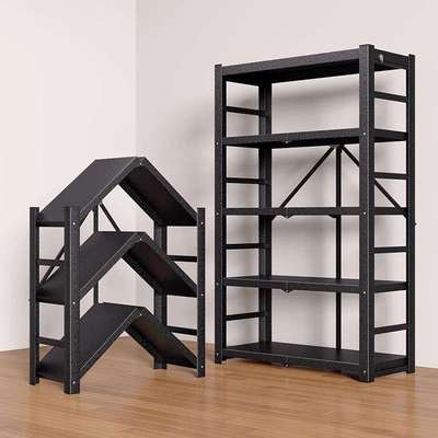 折叠置物架货架免安装落地多层收纳架家用仓库储物架可移动铁架子