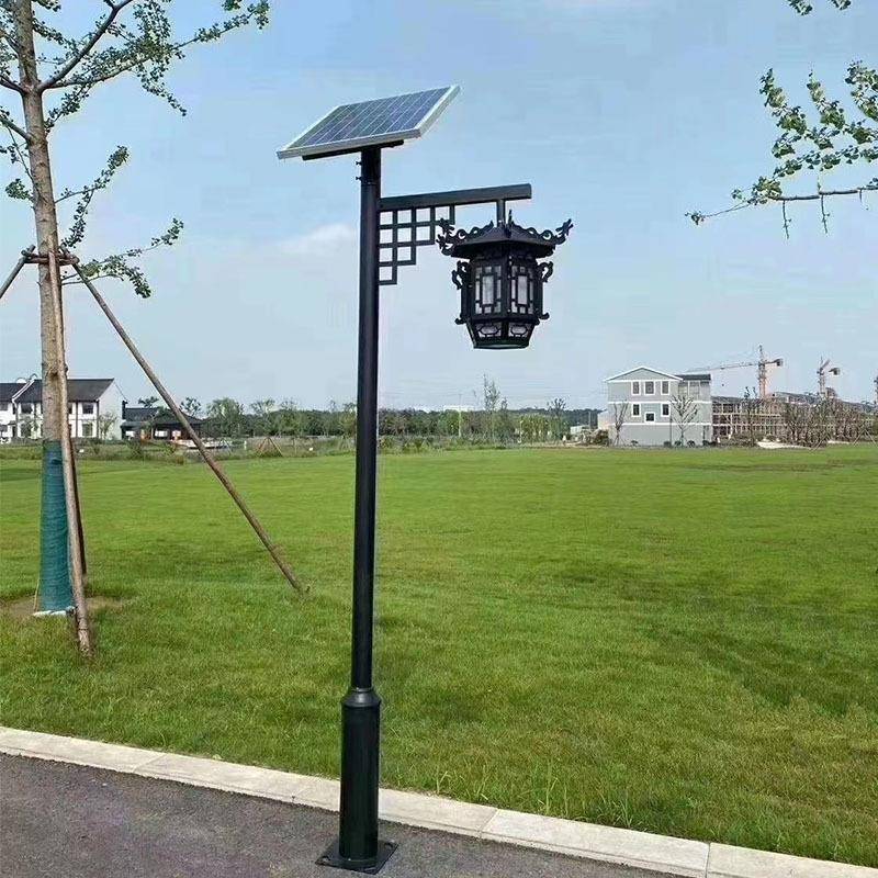 太阳能灯笼户外庭院灯3米led景观灯公园小区防水双头仿古路灯新
