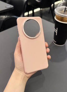 珊瑚粉荔枝纹颗粒手感硬壳适用华为mate70/60手机壳magic7pro仿皮纹Pura70pro大孔全包镜头Pura70Ultr防摔壳z