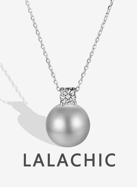 S925纯银极简厌灰贝珠项链女小众设计轻奢王妃经典同款锁骨链