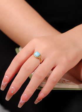 925银镶嵌拉利玛戒指时尚个性小清新轻奢指环