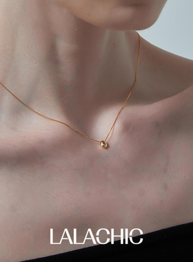 925纯银小豆豆项链女小众设计高级感锁骨链水滴吊坠相思豆