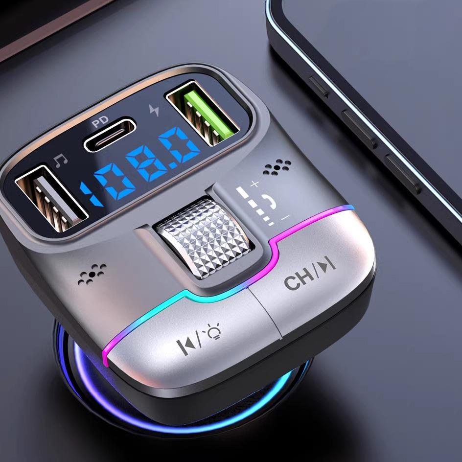 车载蓝牙MP3播放器FM发射器 PD快充车充USB车载充电器车载免提