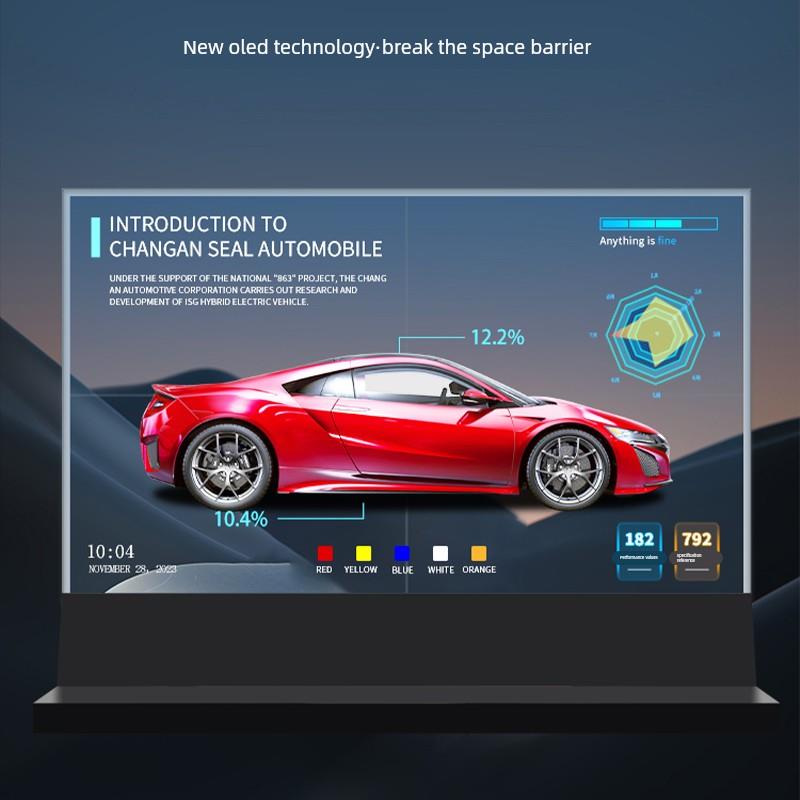 OLED透明屏定制显示屏液晶展示屏拼接模块柔性长条触摸屏55/77寸
