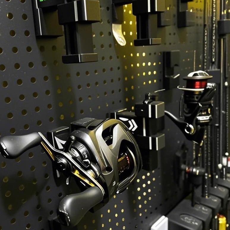 渔轮支架纺车轮支架水滴轮支架洞洞板路亚装备墙配件WYX工作室