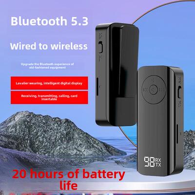 新的数字显示蓝牙5.3音频发射器接收器Lavalier电视电脑投影汽车