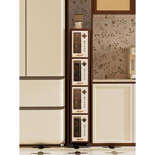 狭缝厨房储物架非常窄的靠墙站立柜间隙家庭用餐侧储物柜多层储物