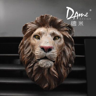 DAME德米车载摆件暗黑系狮子汽车空调出风口夹香薰装饰品车内好物