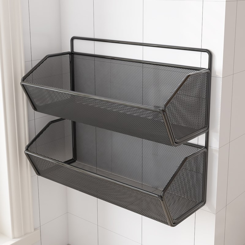 厨房葱姜蒜收纳筐l置物架浴室吊篮挂篮卫生间墙上壁挂式免打孔储