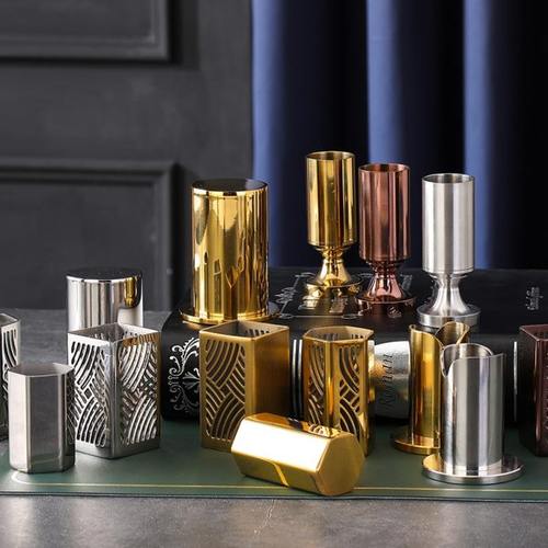 金色不锈钢牙签盒餐厅酒吧酒店牙签筒盅商用酒店专用定制logo